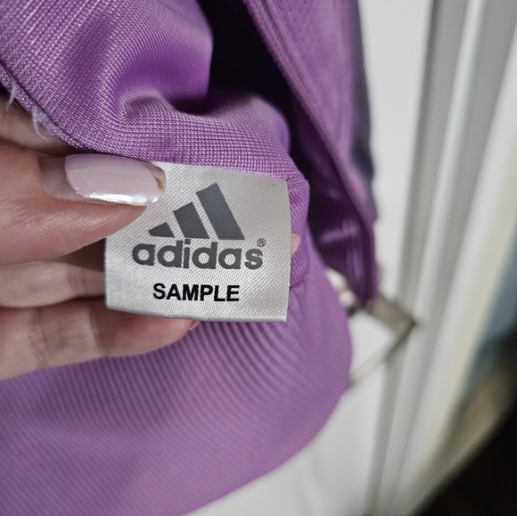 Adidas Lavender and Gray Track Jacket SZ L - Picture 6 of 8